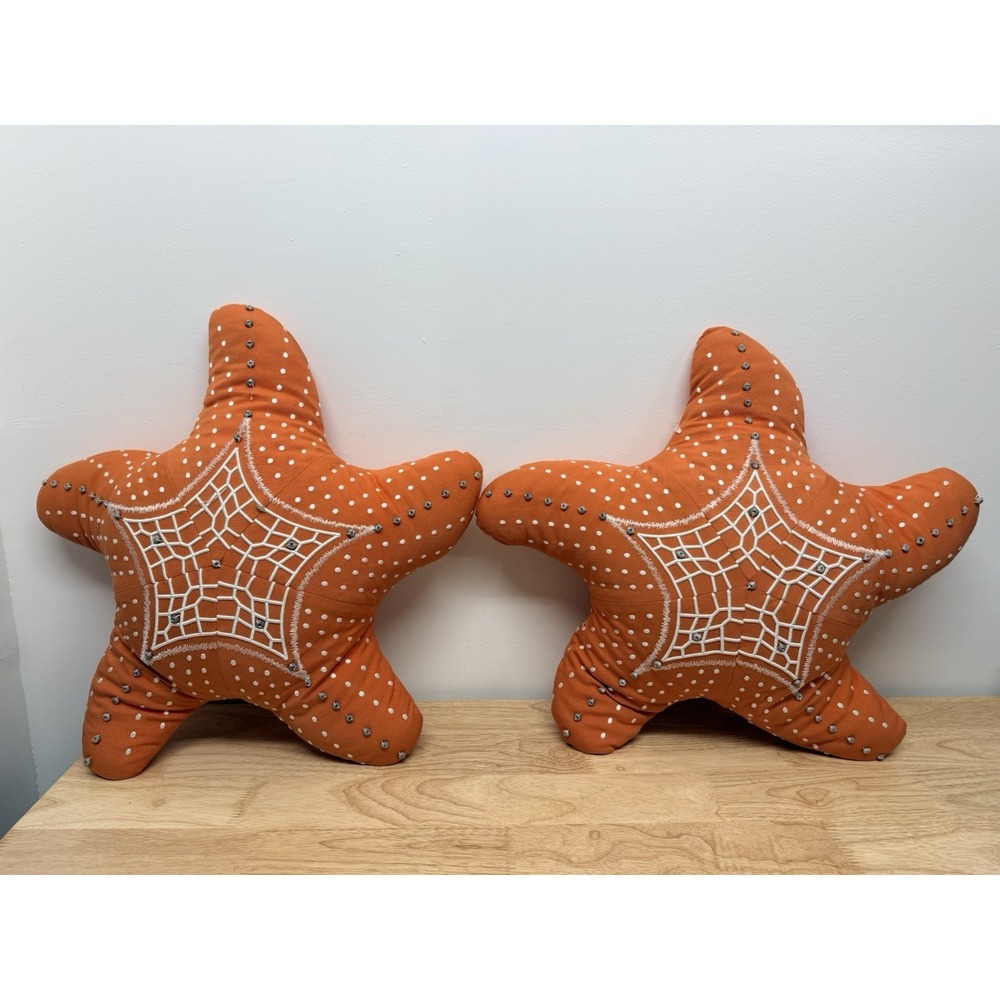 Frontgate Sunbrella Coral Starfish Pillows Set 2 Coastal Outdoor Decor #44